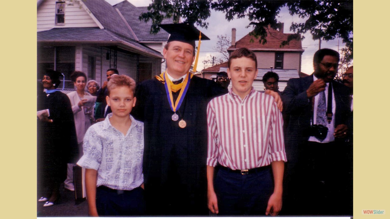 Eric, Bob, Mike Bob's graduation from Martin University